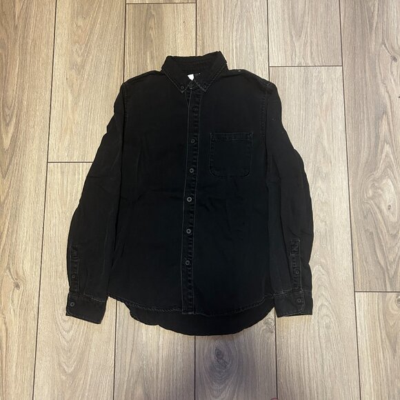 Topman Black Denim Button-Up - Picture 1 of 1
